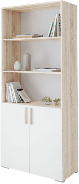 Стеллаж к столу компьютерному Дуб Сонома, Белый