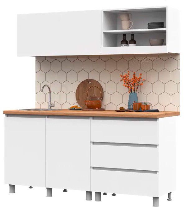 Кухня Хелен 1,7 белый/белый