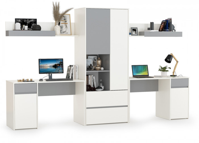 Торонто Компоновка № 18, белый шагрень/стальной серый