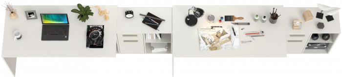 Лайт письменный стол 03.245F + 03.245F, белый шагрень