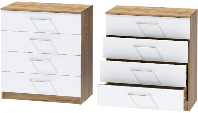 Комод №1 "Иннэс-7", Крафт золотой/Белый