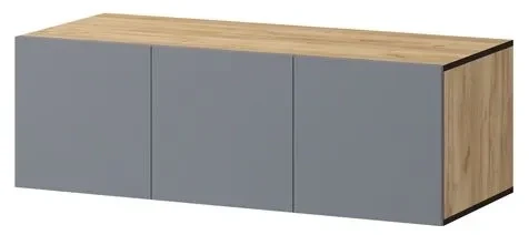 Шкаф Бастион 1200 с антресолью, Графит/Дуб крафт золотой