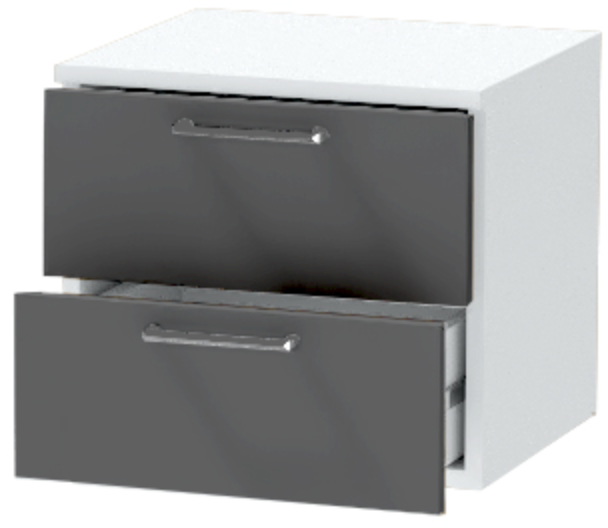 Тумба-6 прикроватная подвесная "Иннэс-7", Белый/Графит