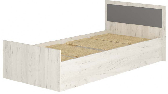 "Фиеста" кровать 0,9м LIGHT (1050х750х2032) дуб крафт белый