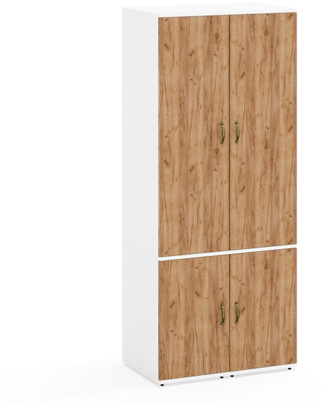 Лидер-8 Пенал МД 23Б 2 шт., белый шагрень/крафт золото