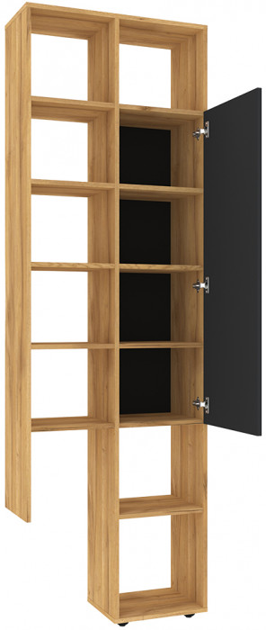 Шкаф с открытыми полками Crown 22. Графит, Дуб золотистый