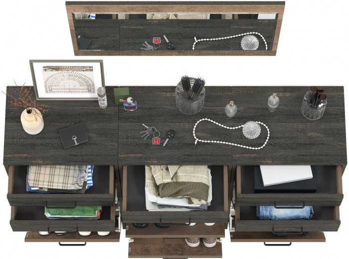 Трувор Прихожая 143, цвет дуб гранж песочный/интра, ШхГхВ 150х37х195 см.