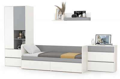 Торонто Компоновка № 19, белый шагрень/стальной серый