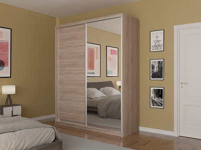 Шкаф-купе Лаурус 2 Сонома Светлый 160х45х220 см