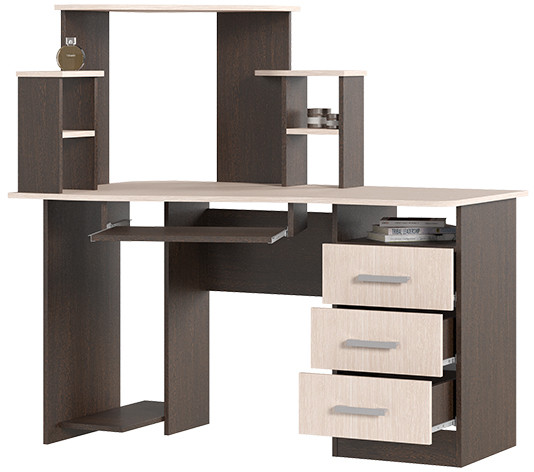 СТОЛ КОМПЬЮТЕРНЫЙ №1 (1,3х1,3х0,8) венге/белфорт