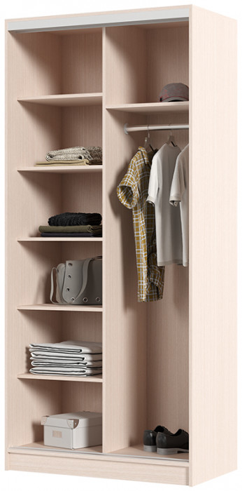 Альянс 1,0 м шкаф-купе (1000*2200*610 мм) дуб белфорд/дуб белфорд