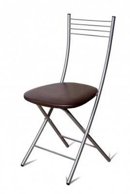 Стул Хлоя Складной Серебро/ Борнео Умбер