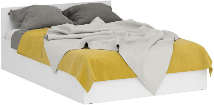 Спальня Стандарт 2-1400, цвет белый, ШхГхВ 143,5х203,5х70 + 171,2х81,2х200 см., сп.м. 1400х2000 мм., без матраса, основание есть