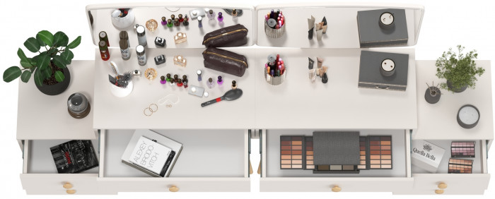 Афина Спальня Трюмо х 2, цвет кашемир серый, ШхГхВ 2х105х38,6х129 см., универсальная сборка