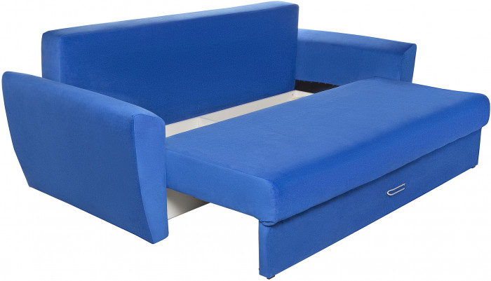 Диван еврокнижка Амстердам 160 ЛЮКС 07 ВЕЛЮР СИНИЙ