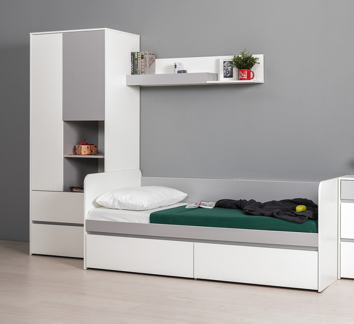 Торонто Компоновка № 20, белый шагрень/стальной серый