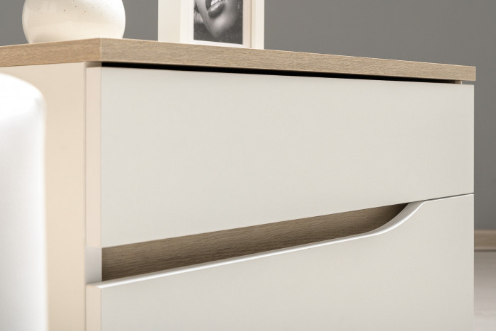 Муссон Спальня № 05, белый/дуб эндгрейн элегантный/искусственная кожа белая