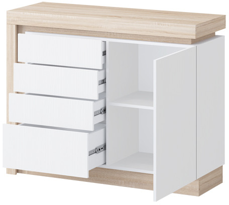 Астра Модульная Спальня, композиция 3, Белый глянец/Сонома (подсветка)