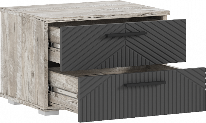 Сильвия Тумбы прикроватные 2шт, Браш Графит/Дуб Юкон