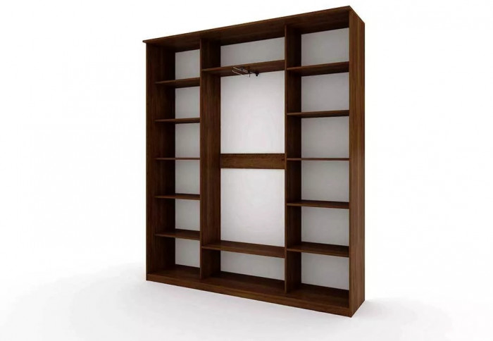 Шкаф купе Модерн 2076х450 3-х дверный 3-х секционный зеркало венге