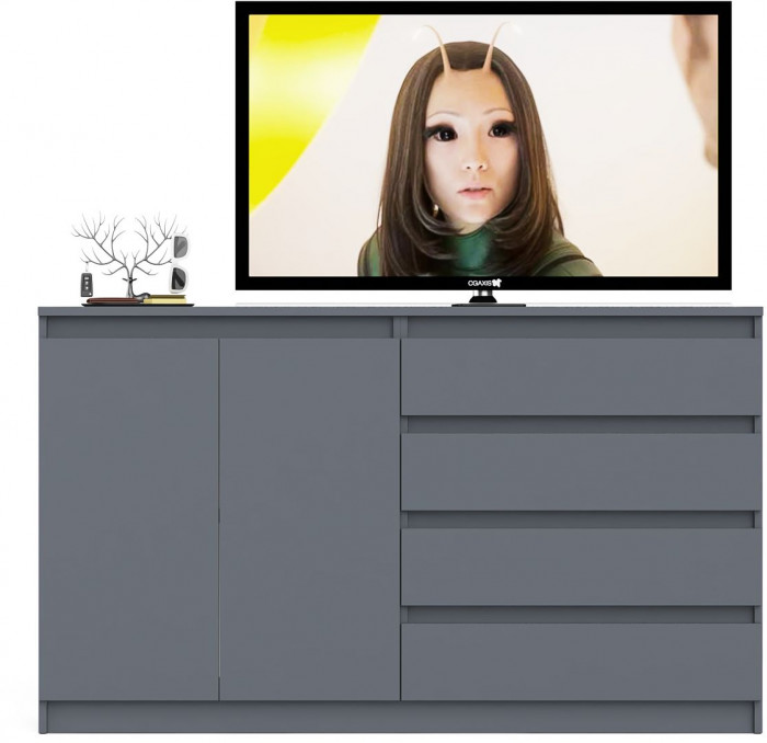 Мори Комод МК1600.1, цвет графит, ШхГхВ 160,4х41х94 см., НЕ универсальная сборка