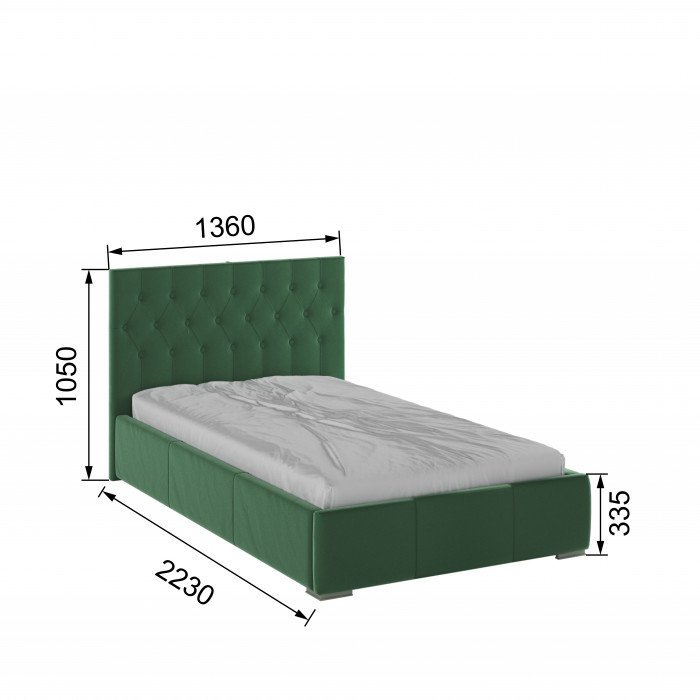Октавия Кровать интерьерная 120 изумруд ромб, ПМ