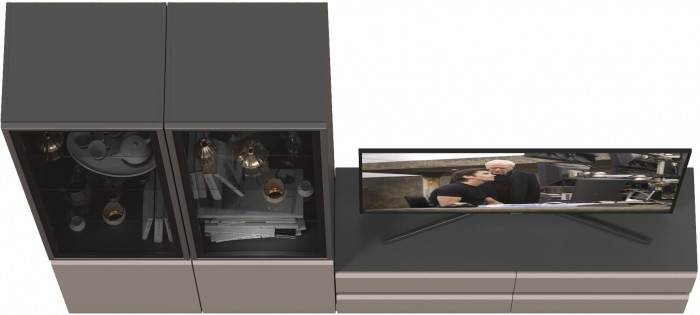 Сидней Комплектация № 011, корпус: антрацит/фасады: МДФ веллюто капучино