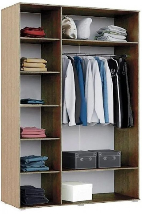 Ким Шкаф для одежды 3-дверный (Венге / Белый глянец)