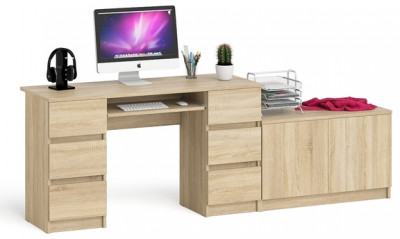 Мори компьютерный стол МС-2 + Тумба МА900.1, дуб сонома