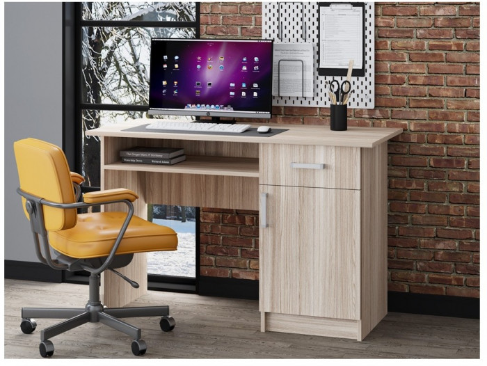 Стол письменный ПС-01 (с дверкой) (Венге / Ясень шимо светлый)