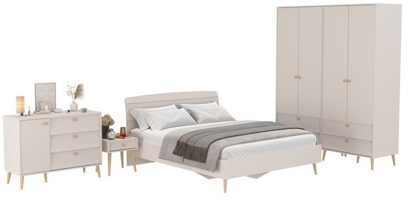 Афина Спальня 37-1600, цвет кашемир серый, сп.м. 1600х2000 мм., б/м, основание есть - фанера