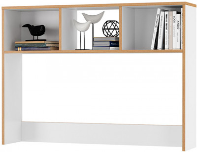 Вуди 13.161 Надстройка на стол, цвет белый премиум/дуб крафт золотой, ШхГхВ 110х24,3х80,3 см.