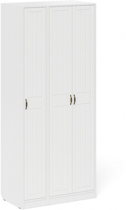 Прихожая П-6-500 Шкаф + Пенал, цвет белая шагрень/фасады МДФ белое дерево фрезеровка прованс, ШхГхВ 90х50х210 см., универсальная сборка