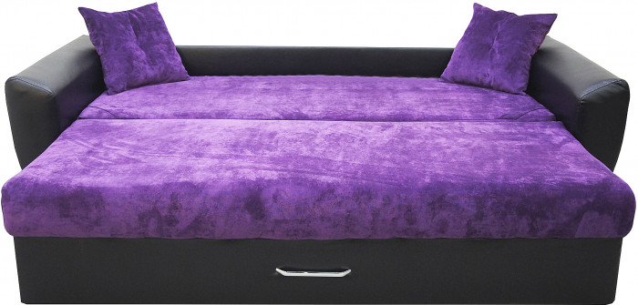 Диван еврокнижка Амстердам 160 ЛЮКС 11 ФИОЛЕТОВЫЙ ВЕЛЮР ЭКОКОЖА КОРИЧНЕВАЯ