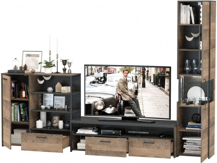 Трувор Гостиная 022, дуб гранж песочный/интра