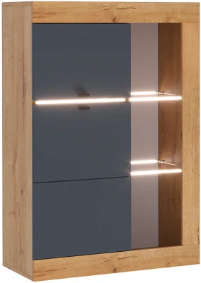 Прага Витрина универсальная ЛДСП Дуб вотан/Графит