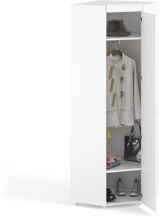 Шкаф угловой (гл.410) Италия ИТ-65 белое дерево