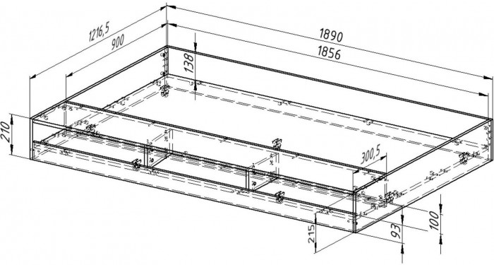 Двухъярусная кровать Гранада 1КВ (Ирландский дуб, Черный)