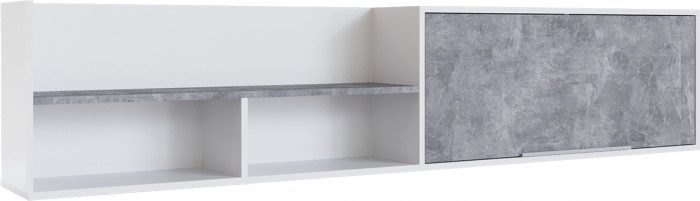 Малави Полка навесная МПН-2 ателье светлое/белый глянец