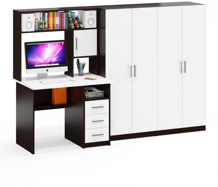 С-МД-СК9 Компоновка № 01, венге/белый шагрень