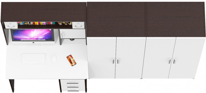 С-МД-СК9 Компоновка № 01, венге/белый шагрень