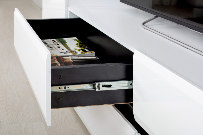 Сидней Комплектация № 013, корпус белый/чёрный/фасады МДФ белый глянец