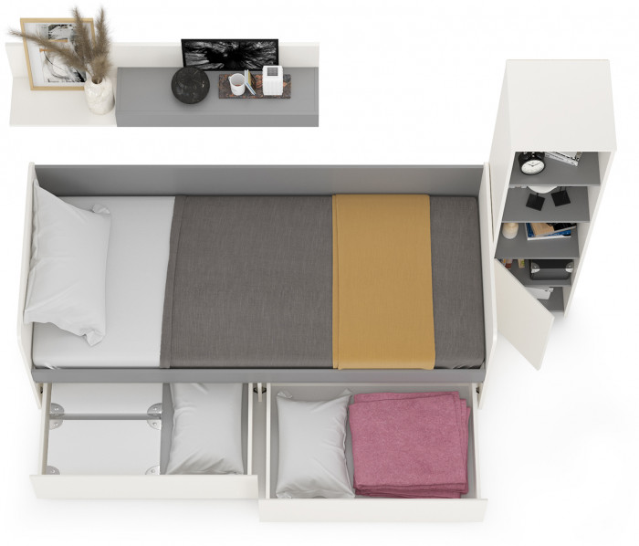 Торонто Компоновка № 23, белый шагрень/стальной серый