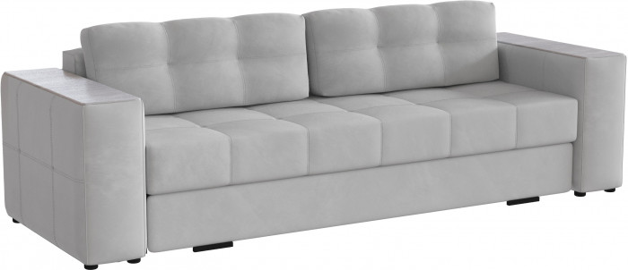 Диван раскладной Нави, светло-серый/мдф холст белый