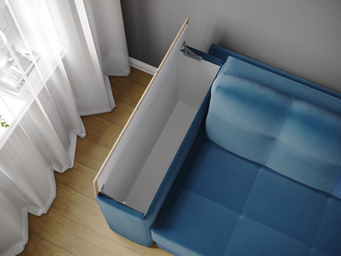 Диван раскладной Нави, светло-серый/мдф холст белый