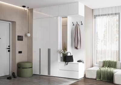 Норд Прихожая, композиция №1, Белый глянец/Белый