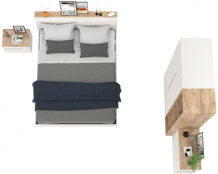 Муссон Спальня № 14, белый/дуб эндгрейн элегантный