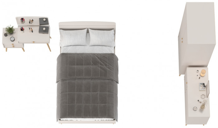 Афина Спальня 05-1200, цвет кашемир серый, сп.м. 1200х2000 мм., б/м, основание есть - фанера