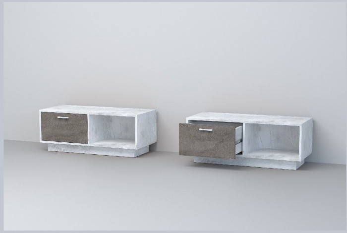 Эго Тумба Т-4 ПД (Камень Темный/Бетон Светлый)