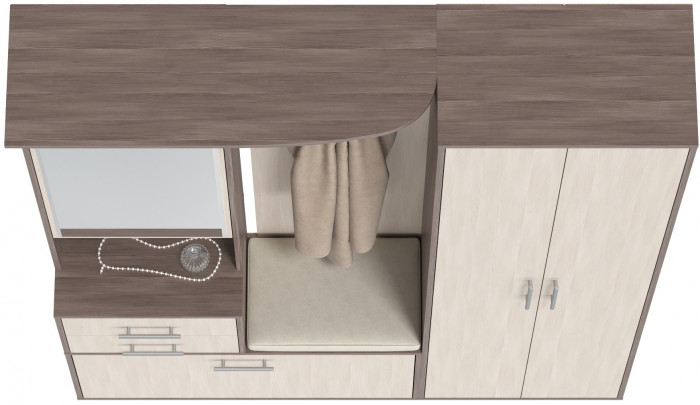 Прихожая 2-3430+2-3431бод.тем/св Домино - Комплект для прихожей, бодега тёмный/бодега светлый